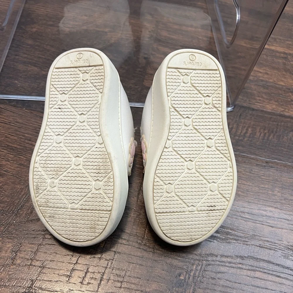 Carter’s Ellie Toddler Girls Slip-On Sneakers  Size 5 Color White And Pi…